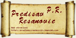 Predisav Resanović vizit kartica